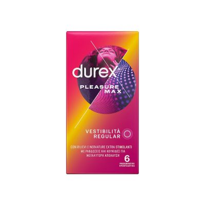 DUREX Προφυλακτικά Pleasure Max Κανονική Εφαρμογή 6 Τεμάχια