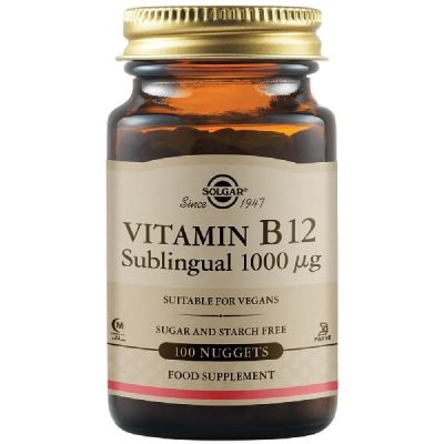 Solgar Vitamin B-12 1000μg 100 Υπογλώσσια Δισκία