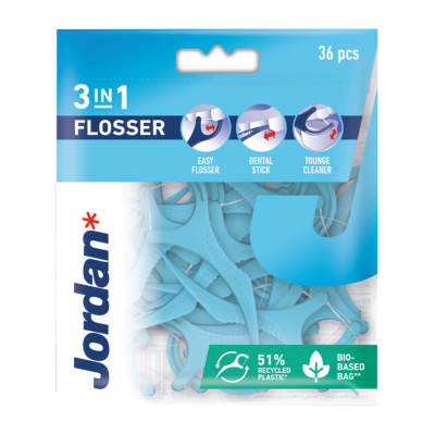 Jordan 3in1 Flosser Οδοντικό Νήμα με Λαβή 36 Τεμάχια