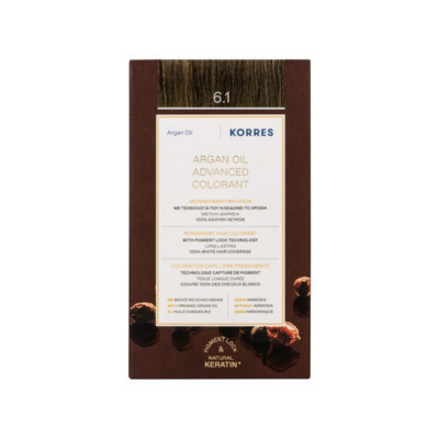 Korres Argan Oil Advanced Colorant 6.1 Ξανθό Σκούρο Σαντρέ 50ml
