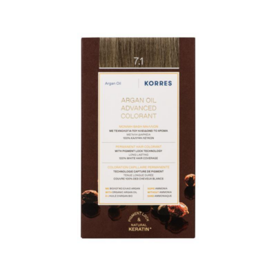 Korres Argan Oil Advanced Colorant 7.1 Ξανθό Σαντρέ 50ml