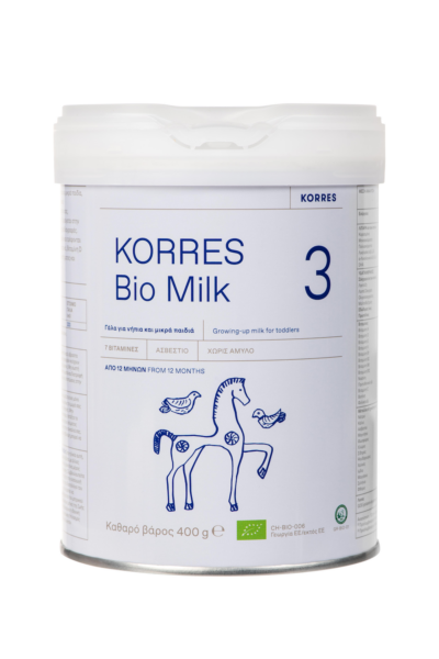 Korres Bio Milk 3 Βιολογικό Αγελαδινό Γάλα για Νήπια και Μεγάλα Παιδιά (από 12 μηνών) 400g