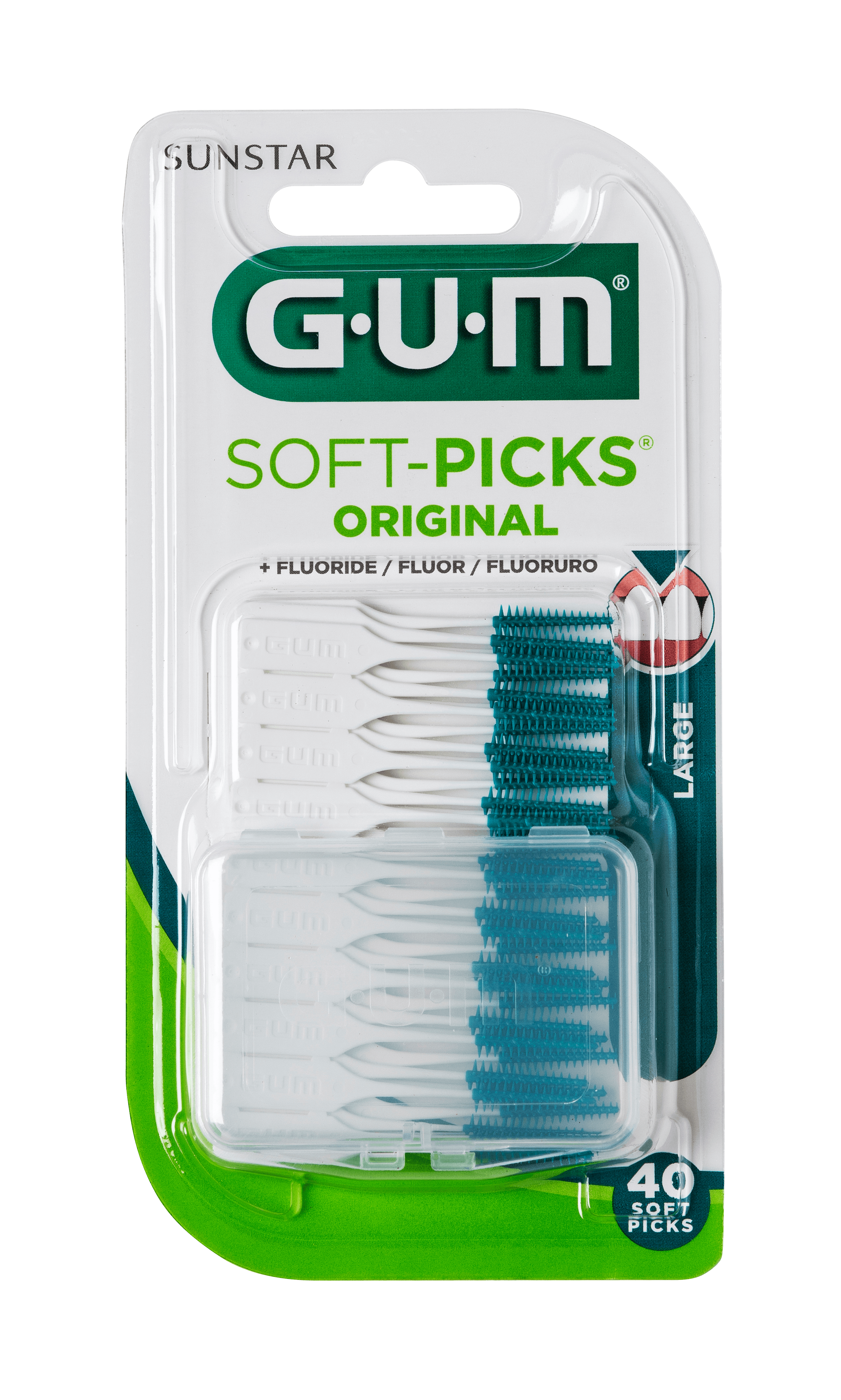GUM Soft Picks Large 50 Τεμάχια 1 634-GUM-SoftPicks-Original-Large-40cts-Blister-Front