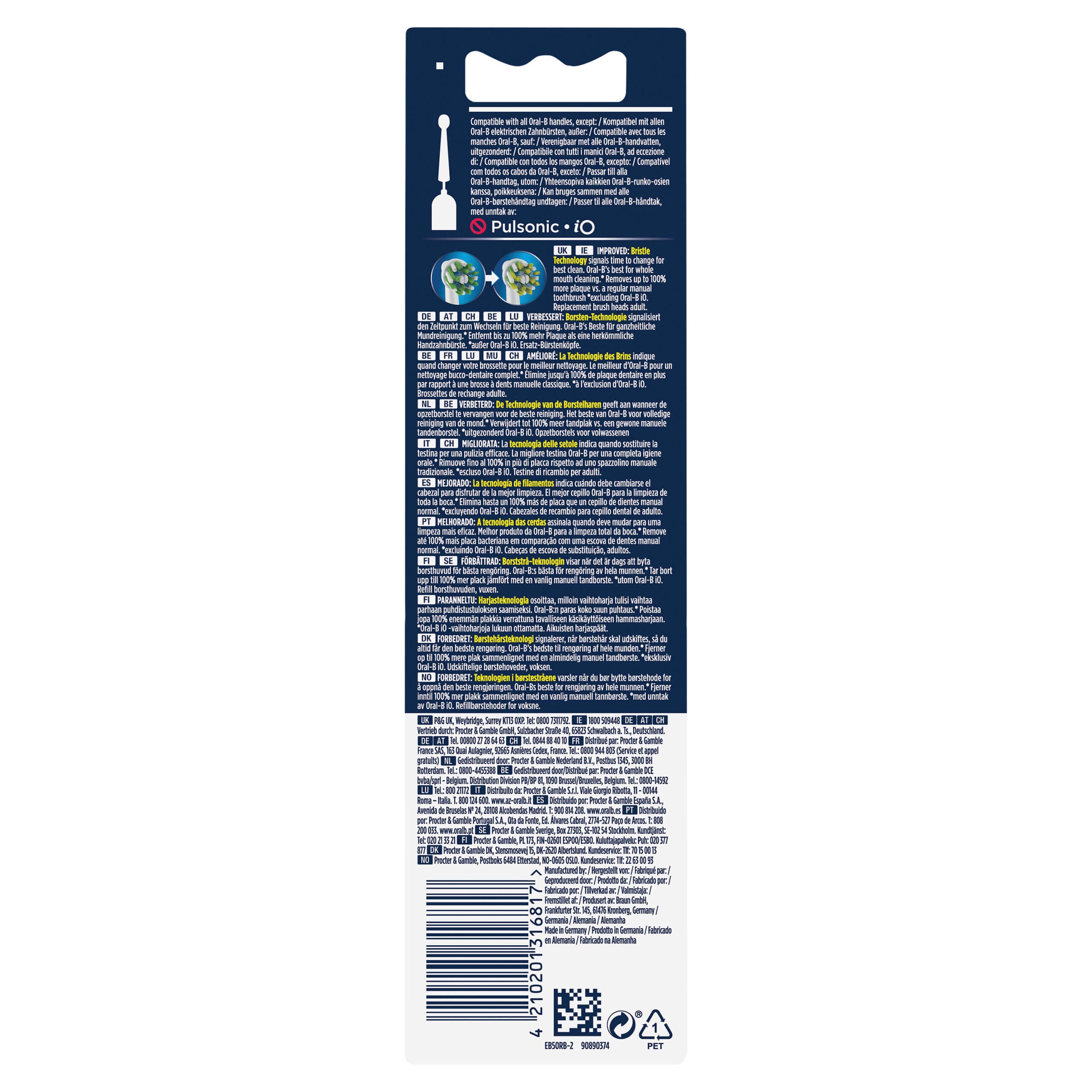 ORAL-B CrossAction Ανταλλακτικές Κεφαλές Ηλεκτρικής Οδοντόβουρτσας 2 Τεμάχια 7 80347920_4210201353409_ORAL B ΑΝΤΑΛΛΑΚΤΙΚΑ CROSS ACTION 12X2_BL