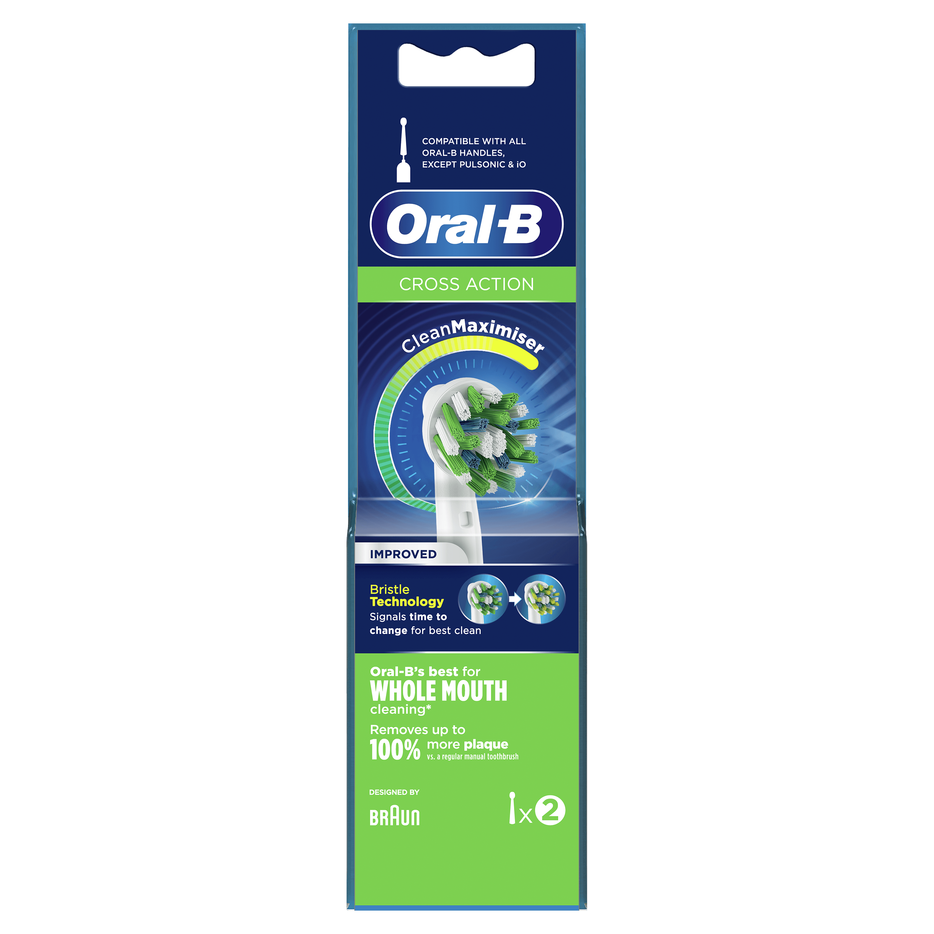 ORAL-B CrossAction Ανταλλακτικές Κεφαλές Ηλεκτρικής Οδοντόβουρτσας 2 Τεμάχια 1 80347920_4210201353409_ORAL B ΑΝΤΑΛΛΑΚΤΙΚΑ CROSS ACTION 12X2_PS