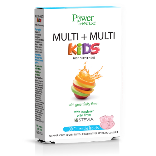 Power οf Nature Multi+Multi Kids Stevia 30 Μασώμενα Δισκία 1 Power οf Nature Multi+Multi Kids Stevia 30 Μασώμενα Δισκία