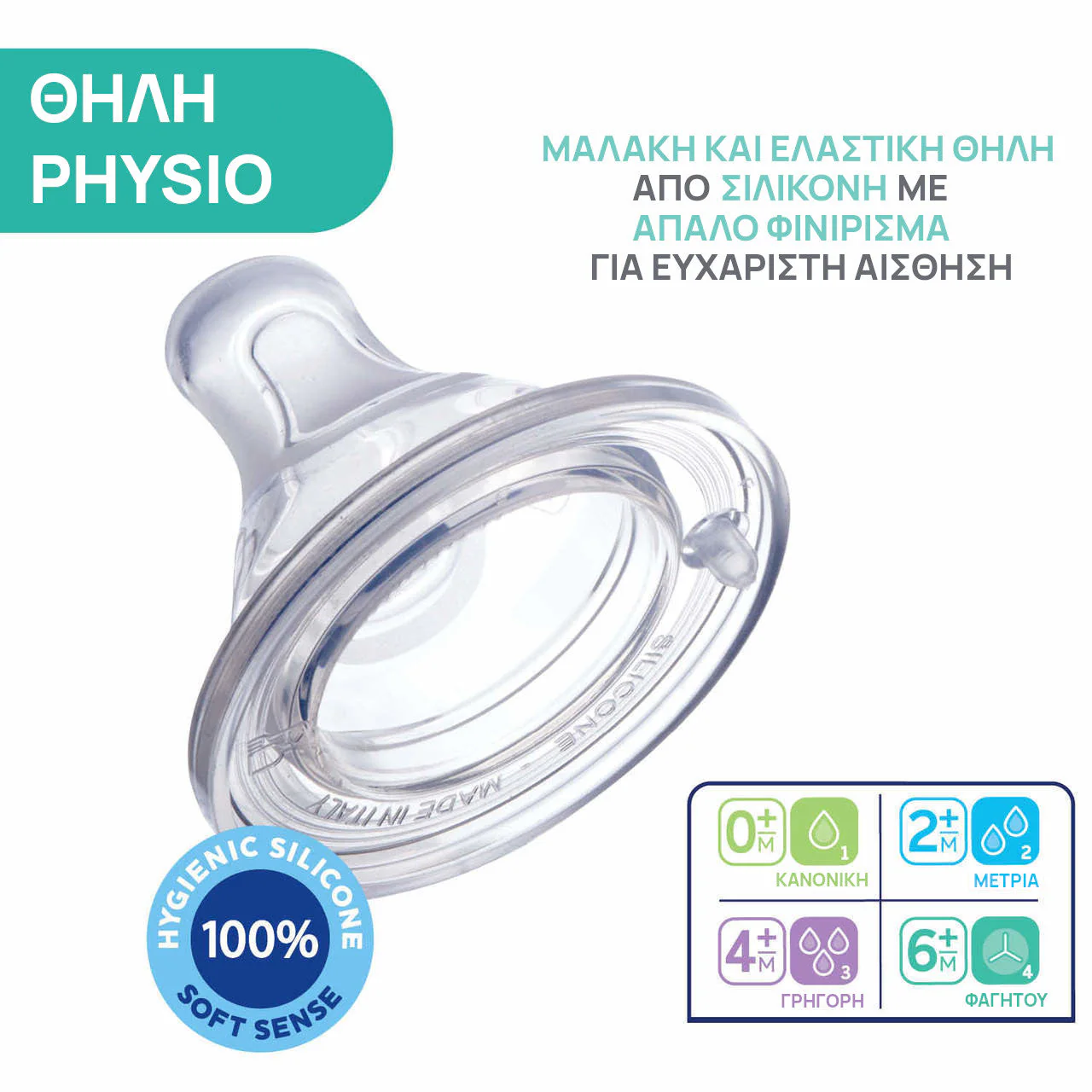 Chicco Θηλή Σιλικόνης Physio Perfect 5 Ροή Φαγητού 6+ Μηνών 2 Τεμάχια 3 Chicco Θηλή Σιλικόνης Physio Perfect 5 Ροή Φαγητού 6+ Μηνών 2 Τεμάχια - Image 3