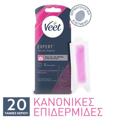 VEET Ταινίες Αποτρίχωσης Προσώπου Expert Κρύο Κερί 20 Τεμάχια
