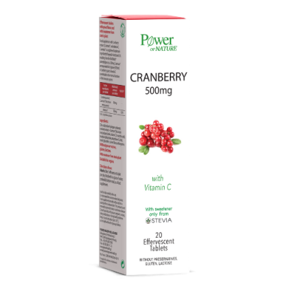 Power οf Nature Cranberry Stevia 20 Αναβράζοντα Δισκία