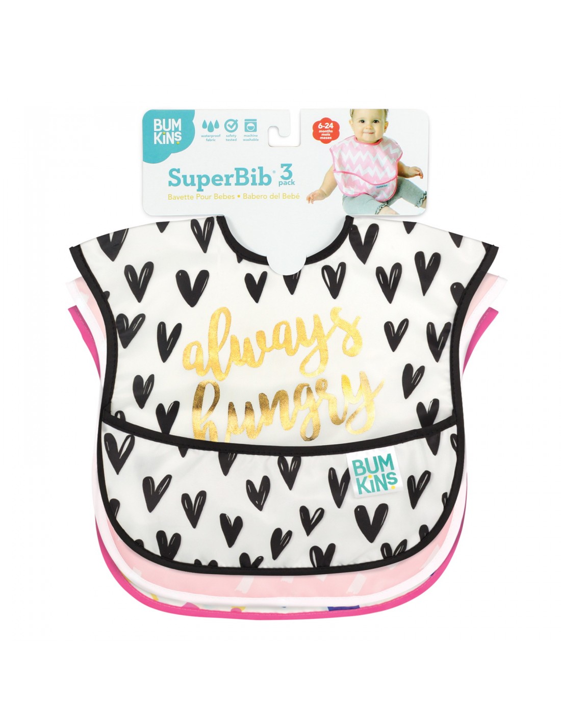 Bumkins Superbib Girl 6-24 Μηνών 3 Τεμάχια 2 Bumkins Superbib Girl 6-24 Μηνών 3 Τεμάχια - Image 2