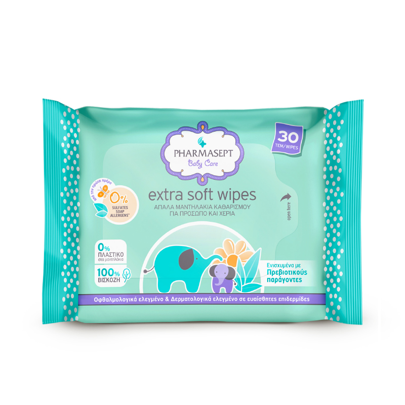 Pharmasept BABY CARE Extra Soft Wipes 30 Τεμάχια 1 Pharmasept BABY CARE Extra Soft Wipes 30 Τεμάχια
