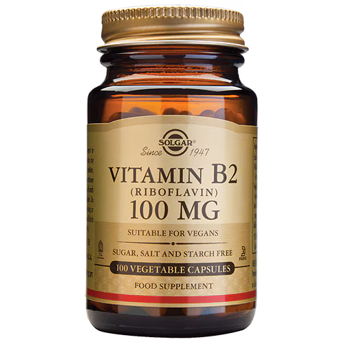Solgar Vitamin B2 (Riboflavin) 100mg 100 Φυτικές Κάψουλες 1 VITAMIN B2 (RIBOFLAVIN) 100 MG VEGETABLE CAPSULES_100 (1)