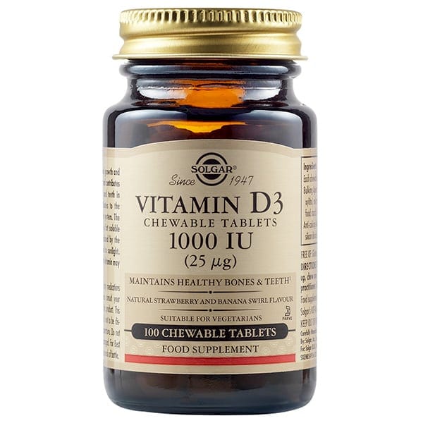 Solgar Vitamin D3 1000IU 100 Μασώμενες Ταμπλέτες 1 Product17323.Photo1.Original