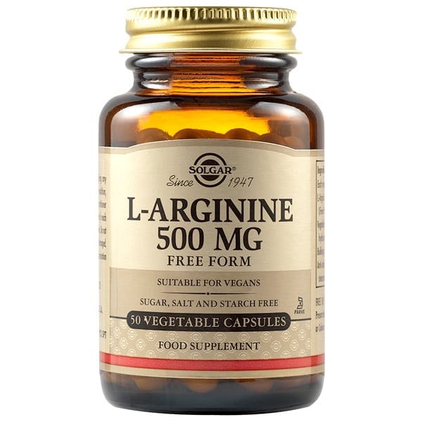 Solgar L-Arginine 500mg 50 Φυτικές Κάψουλες 1 Product5626.Photo1.Original