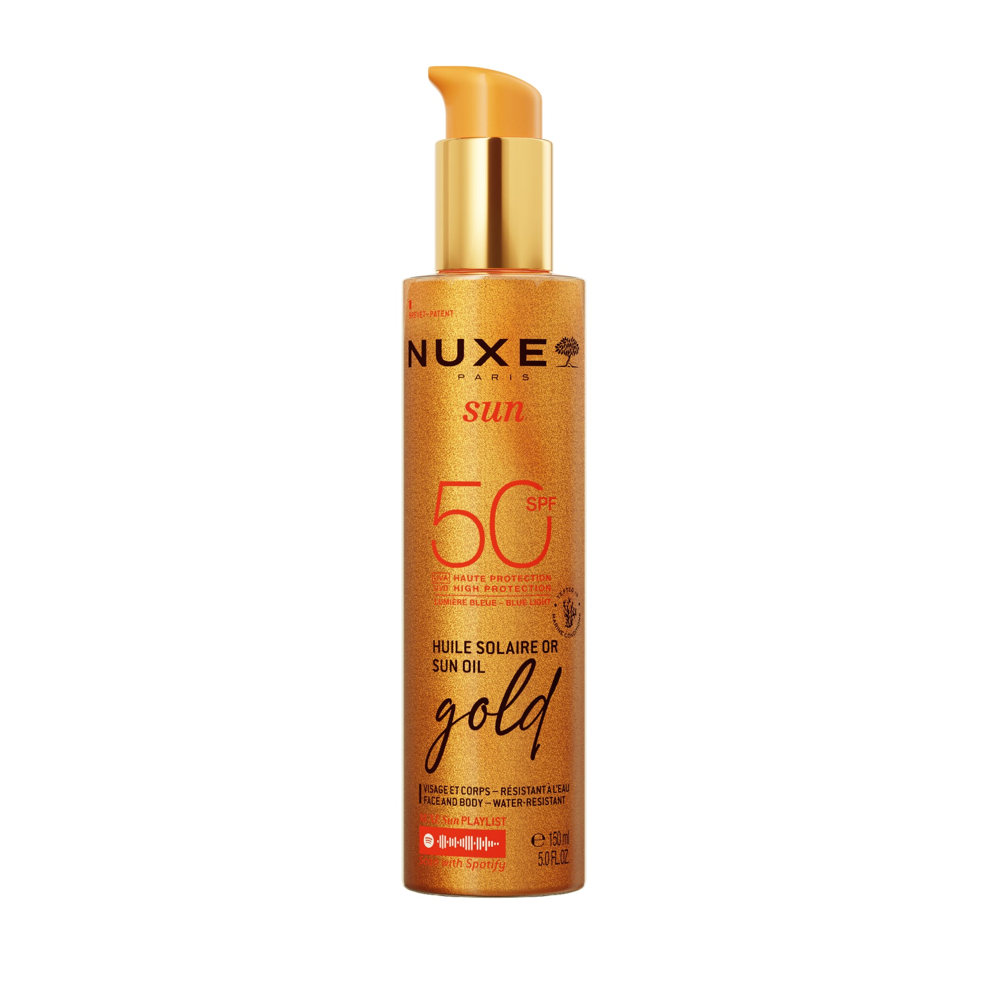 NUXE Sun Oil Gold Ιριδίζον Λάδι Μαυρίσματος για Πρόσωπο & Σώμα SPF50 150ml 1 (1) 3264680042003-VN067201_SUN-OIL-GOLD-SPF50_PACKSHOT_2000x2000