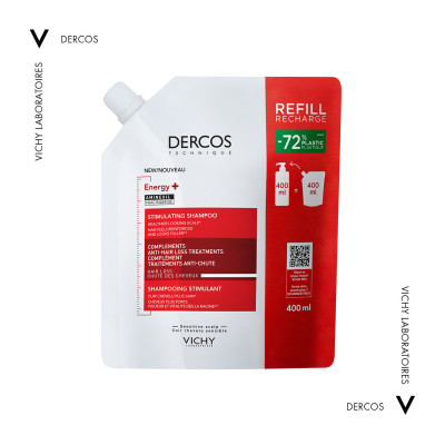 Vichy Dercos Energy+ Δυναμωτικό Σαμπουάν κατά της Τριχόπτωσης Οικολογική Συσκευασία Refill 400ml