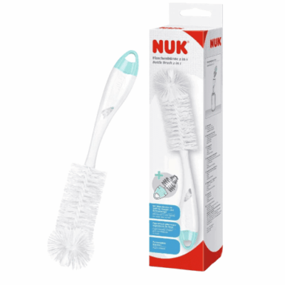 NUK Βούρτσα Μπιμπερό 2 σε 1 Γαλάζιο