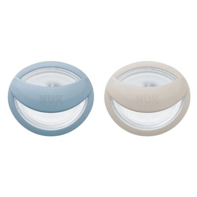 NUK MommyFeel Πιπίλα Σιλικόνης 0-9 Μηνών ΓΑΛΑΖΙΟ-ΓΚΡΙ 2 Τεμάχια