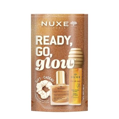 NUXE Promo Glow on the Go Honey Kit Reve de Miel Lip Oil 10ml & Huile Prodigieuse Or 10ml & Scrunchie 1 Τεμάχιο