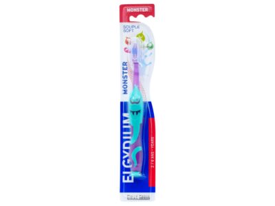Elgydium Kids Monster Παιδική Οδοντόβουρτσα 2 έως 6 ετών Μωβ 1 Τεμάχιο