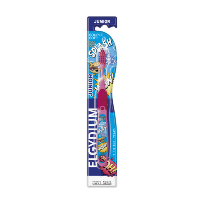 Elgydium Junior Splash Παιδική Οδοντόβουρτσα 7 έως 12 ετών Ροζ 1 Τεμάχιο