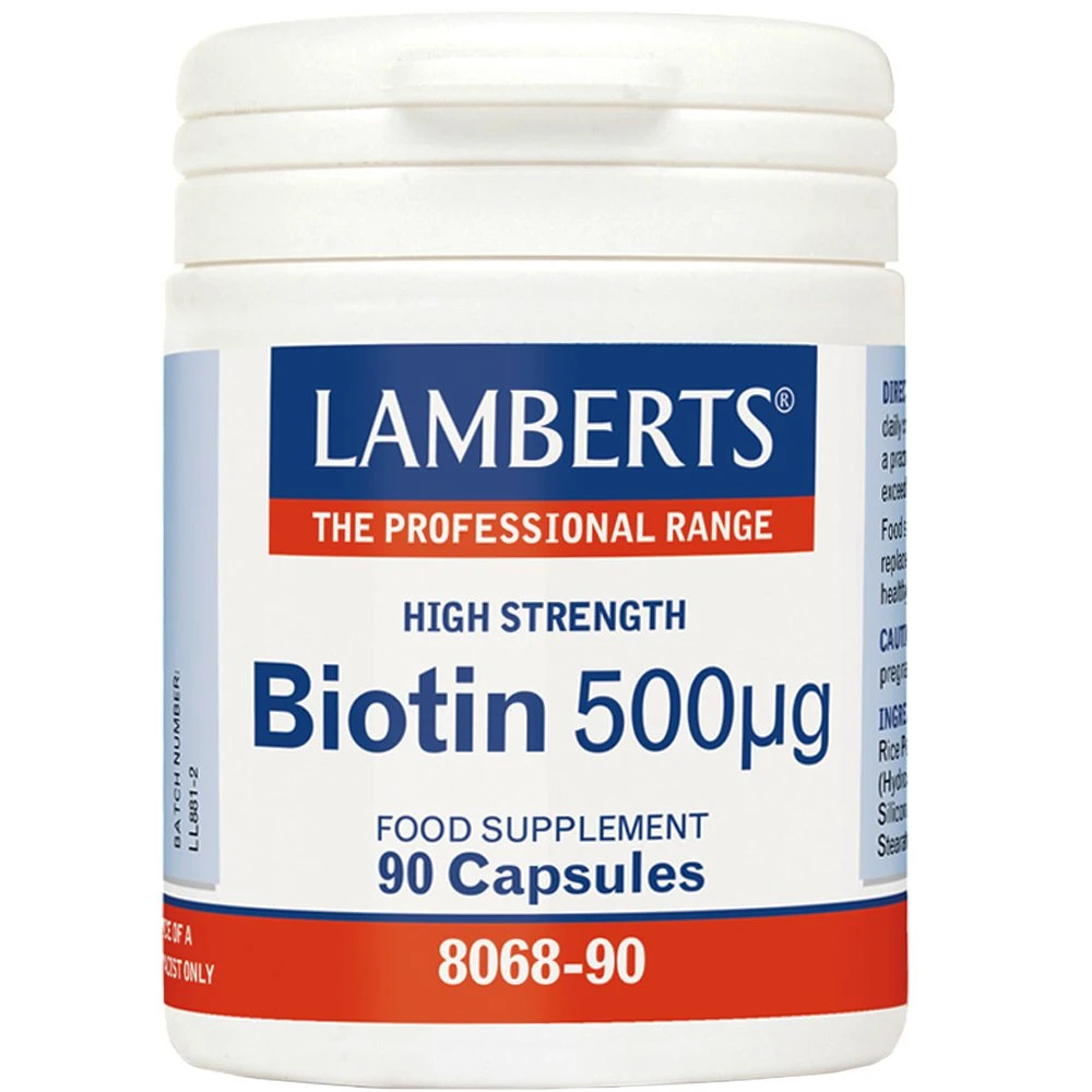 Lamberts Biotin 500μg 90 Κάψουλες 1 Lamberts Biotin 500μg 90 Κάψουλες