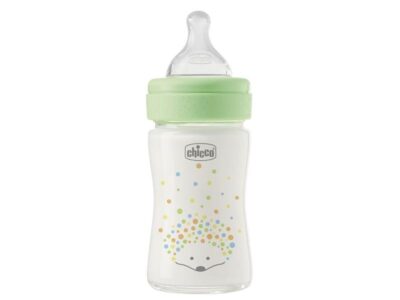 Chicco Μπιμπερό Γυάλινο Perfect Easy Θηλή Σιλικόνης 0+ Μηνών 150ml Πράσινο