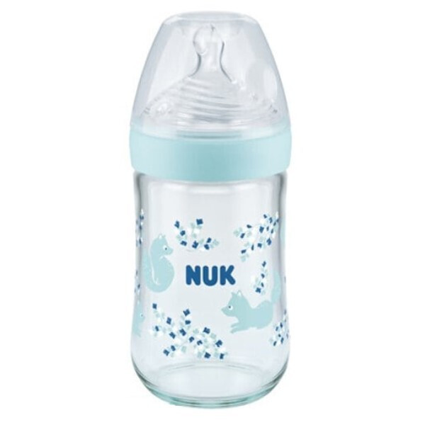 NUK Nature Sense Μπιμπερό Γυάλινο Με Δείκτη Ελέγχου Θερμοκρασίας 240ml Μπλε 1 NUK Nature Sense Μπιμπερό Γυάλινο Με Δείκτη Ελέγχου Θερμοκρασίας 240ml Μπλε