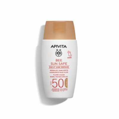 APIVITA Bee Sun Safe Daily Age Repair Tinted SPF50 50ml Λεπτόρρευστη Κρέμα Λάμψης για Ρυτίδες & Πανάδες με Χρώμα