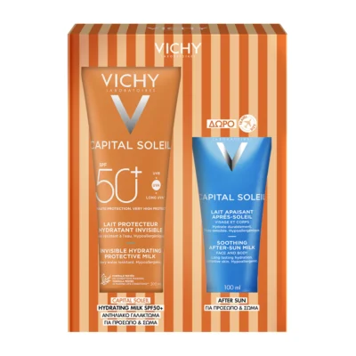 Vichy Promo Capital Soleil Invisible Hydrating Protective Milk SPF50+ Αόρατο Ενυδατικό Αντηλιακό Γαλάκτωμα 300ml