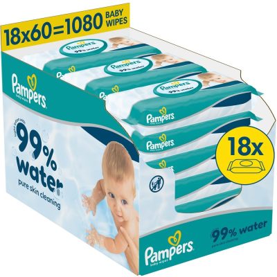 Pampers Μωρομάντηλα 99% Water 1080 Τεμάχια (18x60)