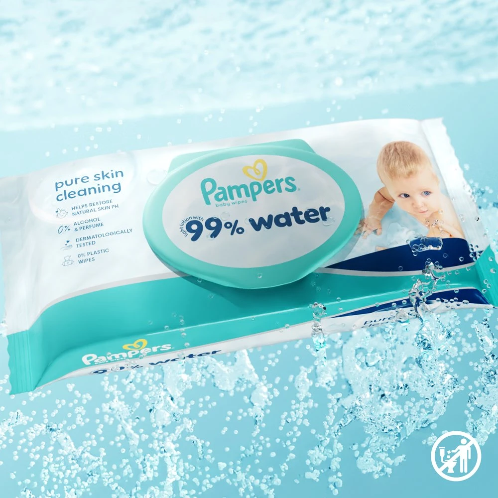 Pampers Μωρομάντηλα 99% Water 1080 Τεμάχια (18x60) 3 Pampers Μωρομάντηλα 99% Water 1080 Τεμάχια (18x60) - Image 3