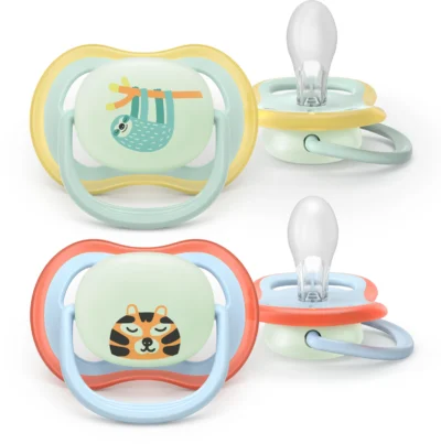 Avent Ultra Air Night Πιπίλα Σιλικόνης (0-6 Μηνών) Κίτρινο Γαλάζιο 2 Τεμάχια SCF376/24