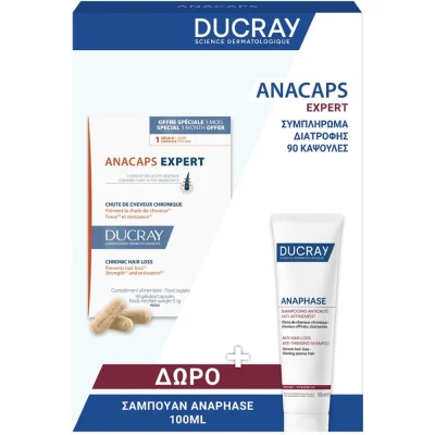 DUCRAY Promo Anacaps Reactiv 90 Κάψουλες με Δώρο Anaphase Anti-Hair Loss Shampoo 100ml