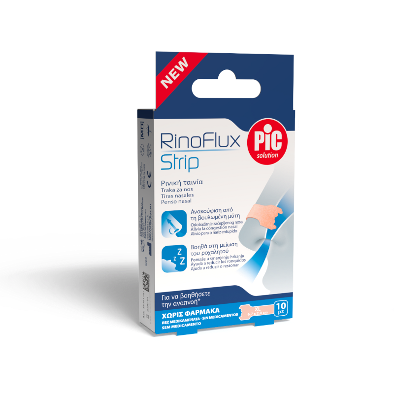 PiC Ρινικές Ταινίες Rinoflux Strip XL 6.7x2.2cm 10 Τεμάχια 1 PiC Ρινικές Ταινίες Rinoflux Strip XL 6.7x2.2cm 10 Τεμάχια