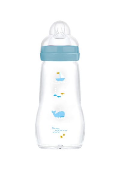 MAM Feel Good Γυάλινο Μπιμπερό 2+ Μηνών Αγόρι 260ml